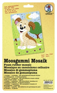 Moosgummi Mosaik Hund Kleben nach Zahlen