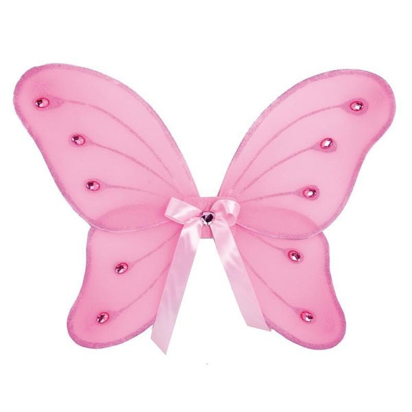 Kostüm-Zubehör Schmetterlingsflügel rosa 39x46cm