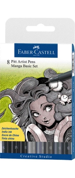 Faber Castell PITT Zeichentusche Manga Basic Set 8er