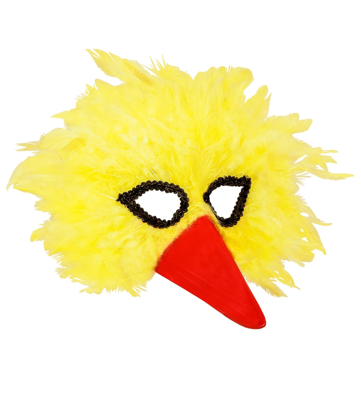 Kostüm Zubehör Maske Vogel mit gelben Federn Augenmaske