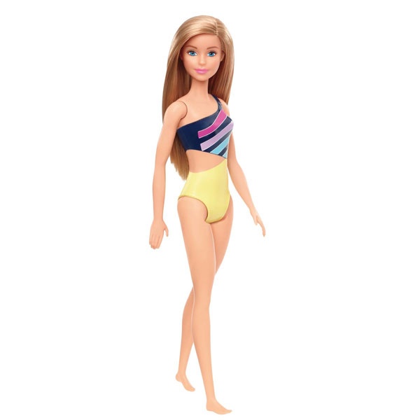 Barbie Beach Puppe mit Badeanzug im Streifenmuster