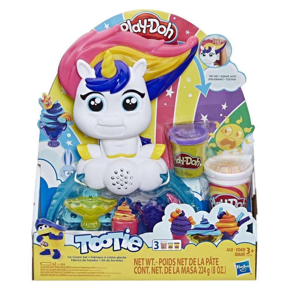 Hasbro Play-Doh Buntes Einhorn Softeis-Set mit 3 Dosen