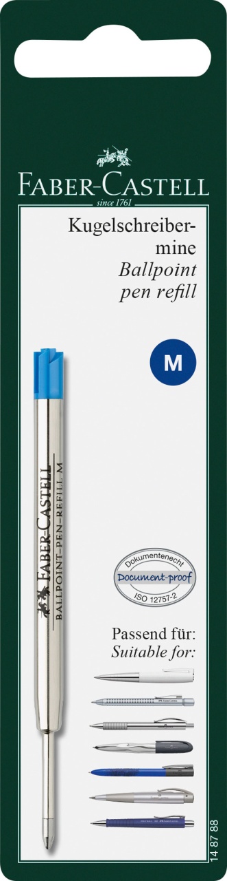Faber-Castell Kugelschreibermine M blau Blister