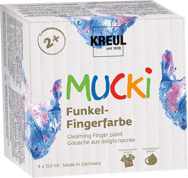 Mucki Funkel-Fingerfarbe-Set 4 x 150 ml