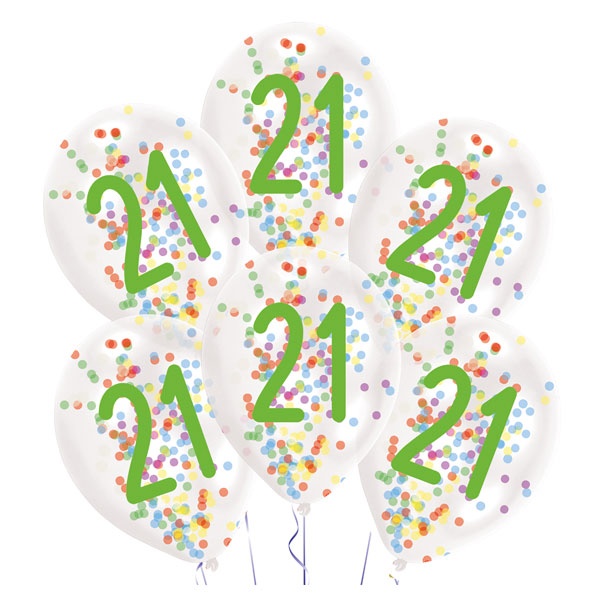 Ballons 21 Confetti Birthday