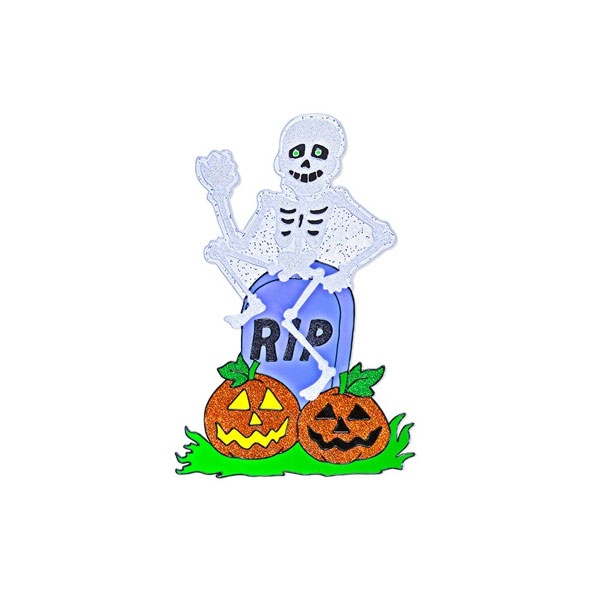 Halloween Fensterbild Skelett