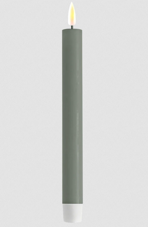 LED Kerze Salbei Green Stabkerze 2 Stück 24 cm Deluxe