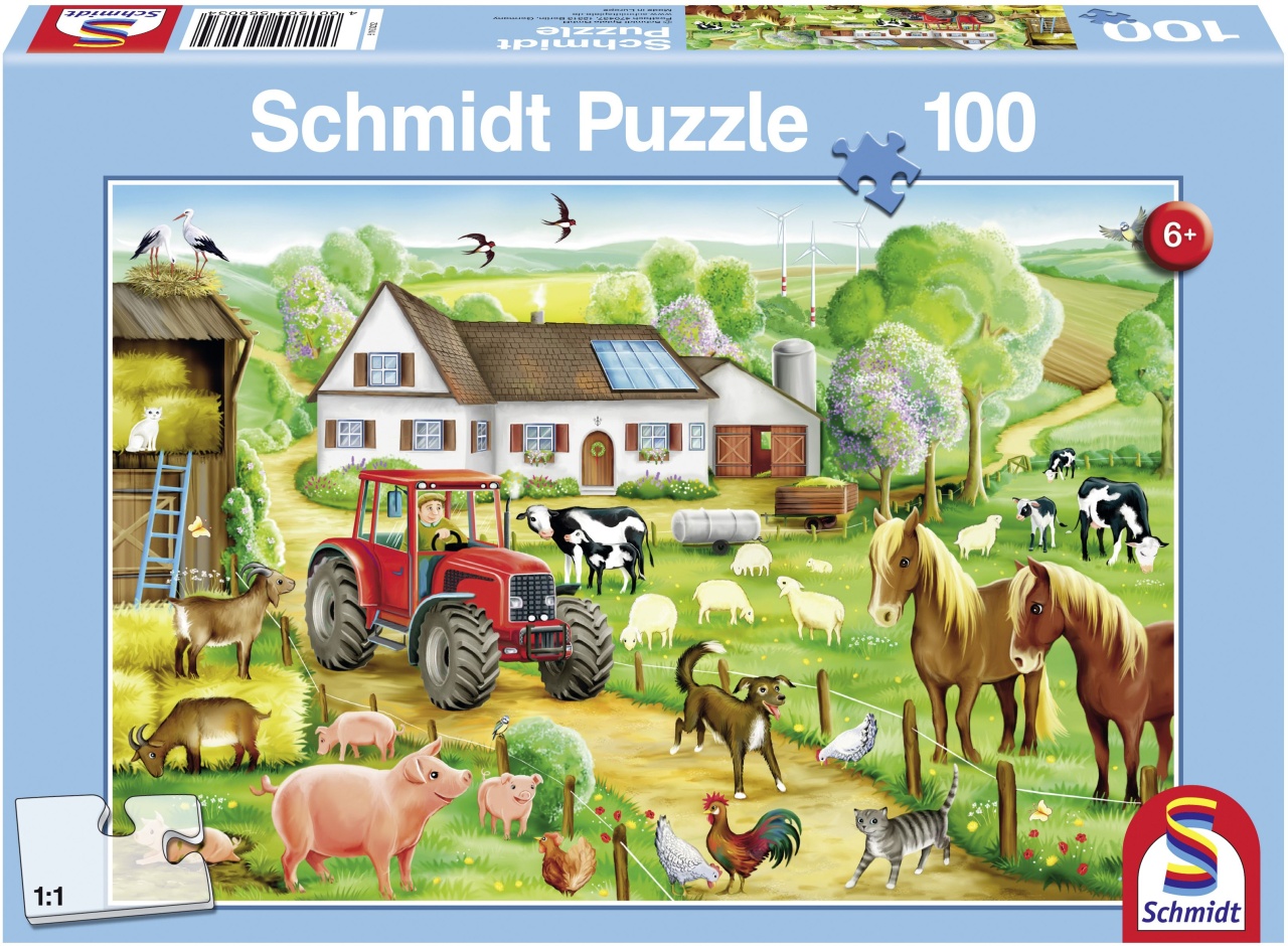 Schmidt Spiele Puzzle Fröhlicher Bauernhof 100 Teile
