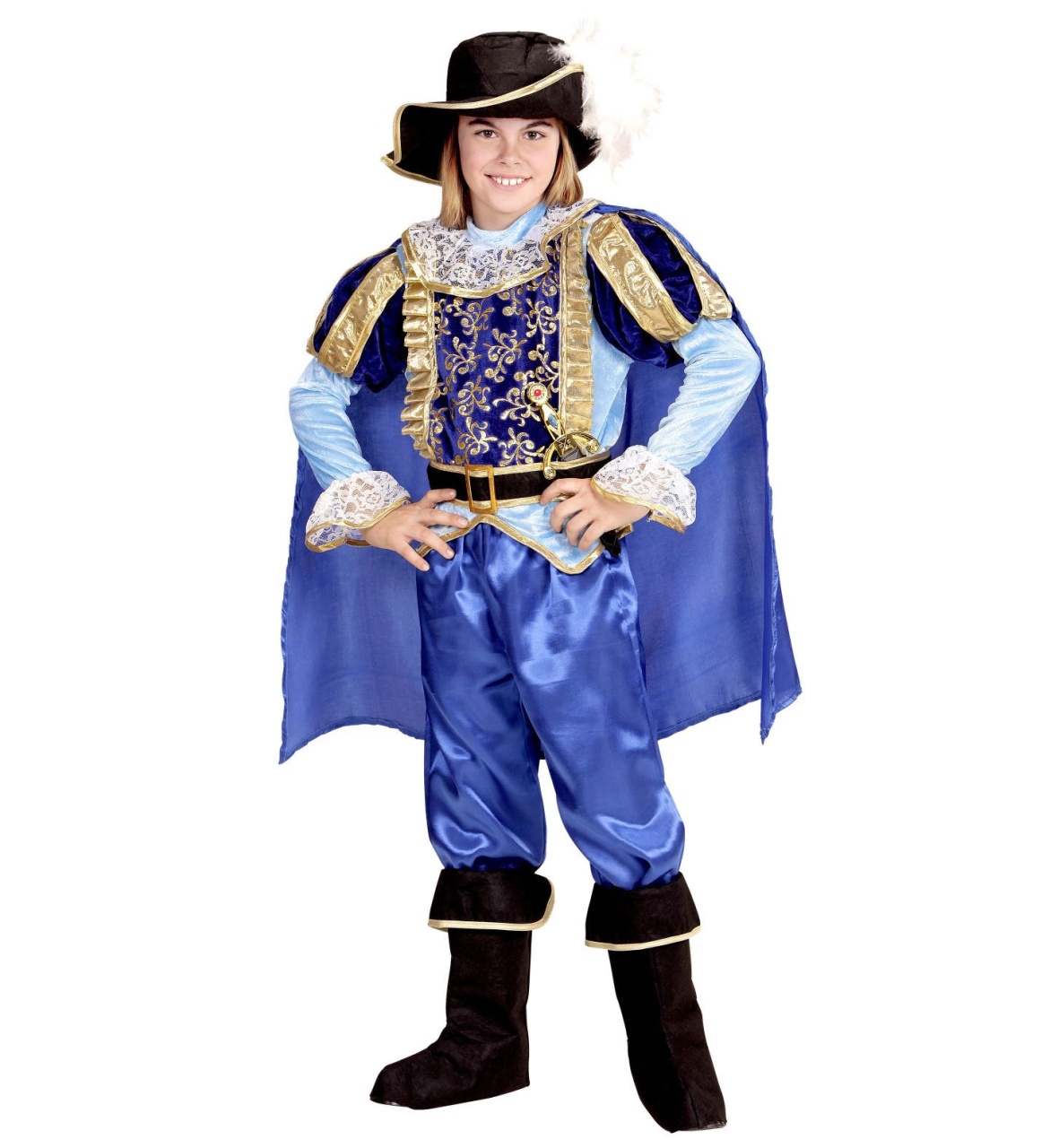 Kostüm Charming Prinz blau Gr. 116 4-5 Jahre Kinderkostüm
