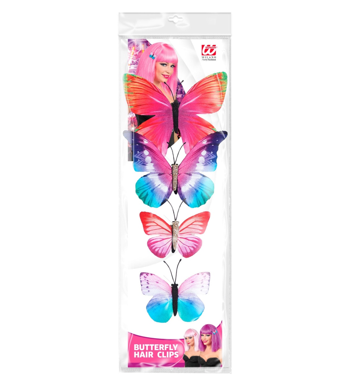 Kostüm Zubehör Haarklammer Schmetterlinge 4 Stück