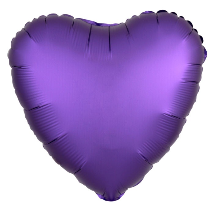 Amscan Folienballon Silk Lustre Herz lila 43 cm