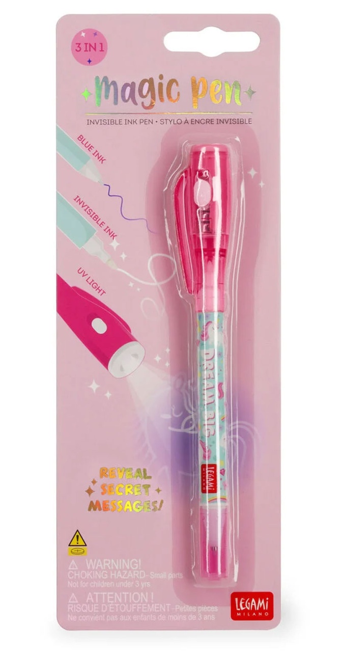 Stift mit Unsichtbarer Tinte & UV Licht - Magic Pen Einhorn
