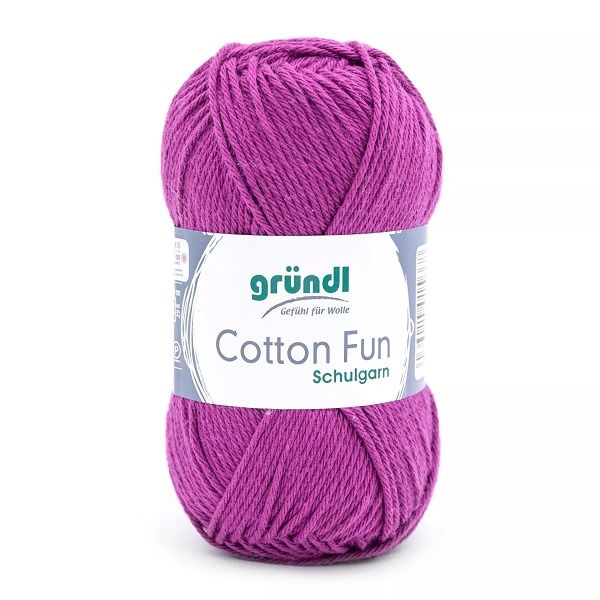 Gründl Wolle Cotton Fun 50 g purpur Schulgarn