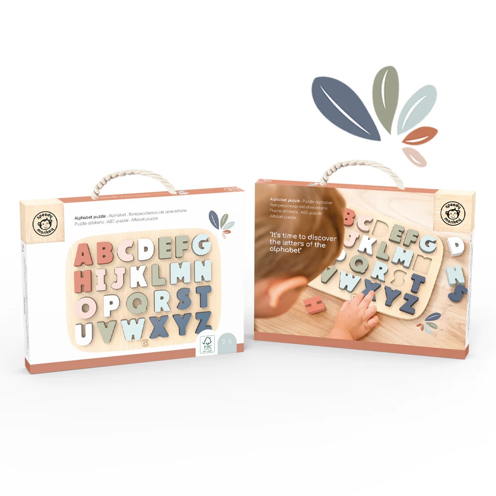 ABC Puzzle Buntes Alphabet-Puzzle aus Holz