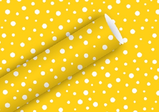 Geschenkpapier Polka Dots gelb 200 x 70 cm