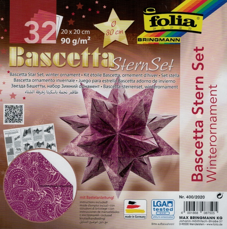 Folia Bastelset Bascettastern Winterornament lila/silber
