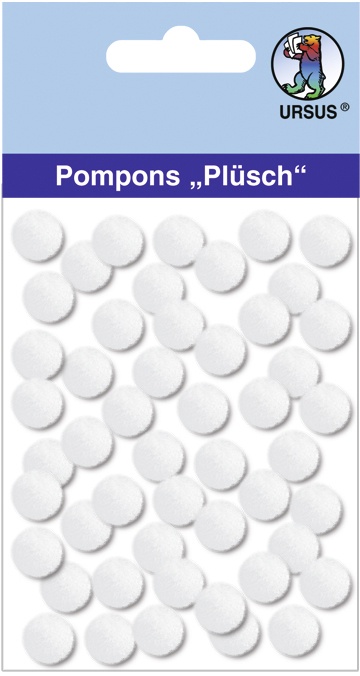 Pompons Plüsch Ø 10 mm weiss