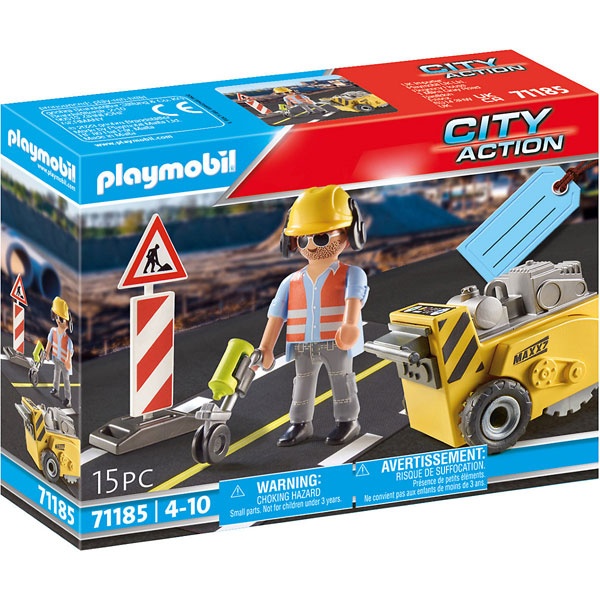 Playmobil 71185 Bauarbeiter mit Kantenfräser City Action