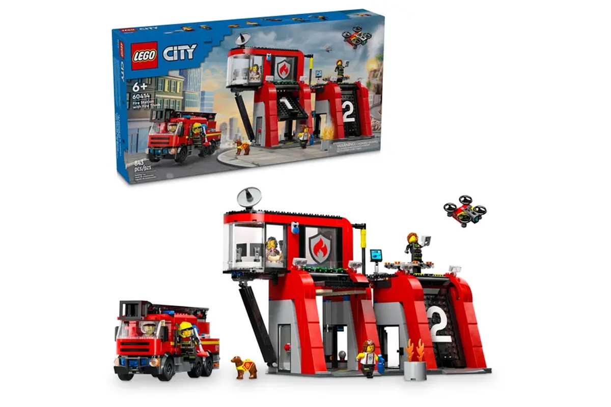 Lego City 60414 Feuerwehrstation mit Drehleiterfahrzeug