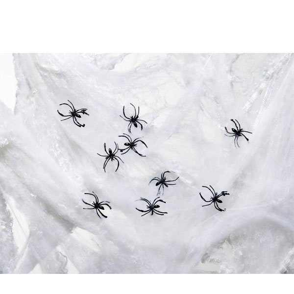 Kostüm-Zubehör Riesen Spinnennetz mit 12 Spinnen