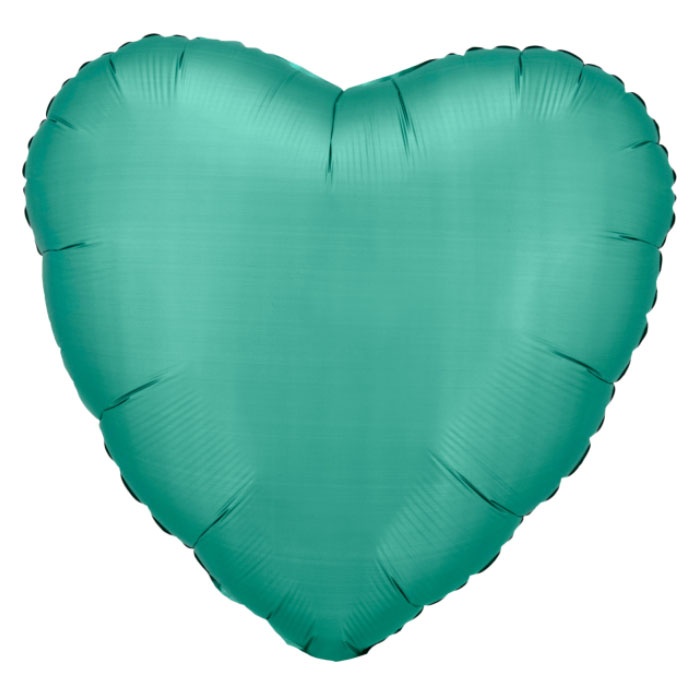 Amscan Folienballon Silk Lustre Herz Jadegrün 43 cm