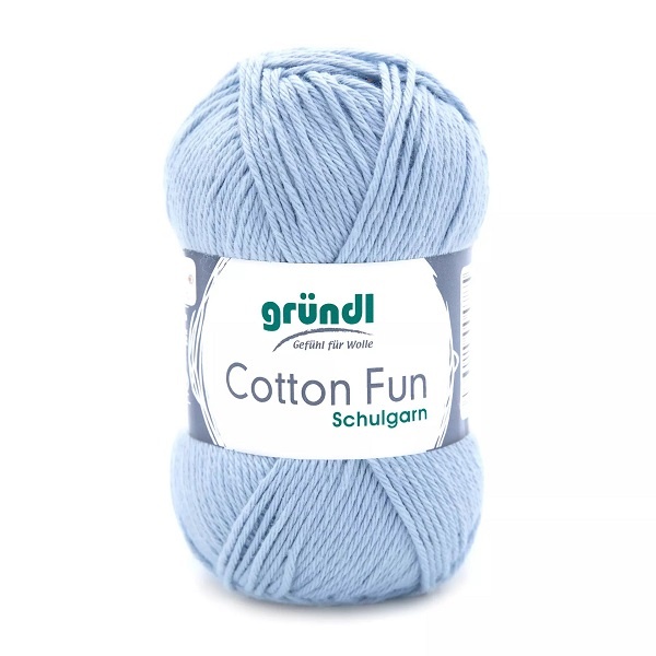 Gründl Wolle Cotton Fun 50 g babyblau Schulgarn