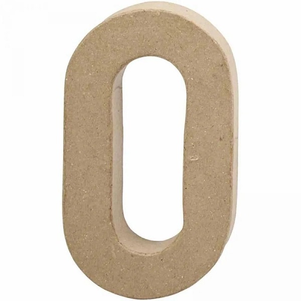 Bastelmaterial Pappmache Zahl 0  20,4 cm