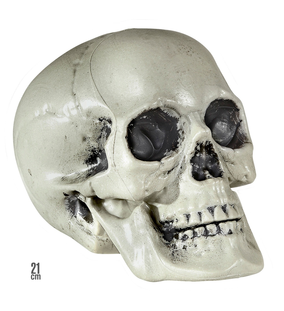 Halloween Deko Totenkopf Schädel aus Kunststoff 21 cm