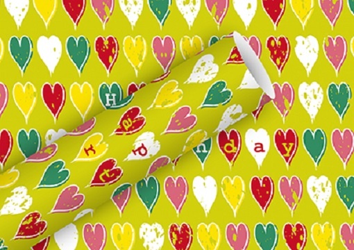 Geschenkpapier Heart Birthday 70 x 200 cm