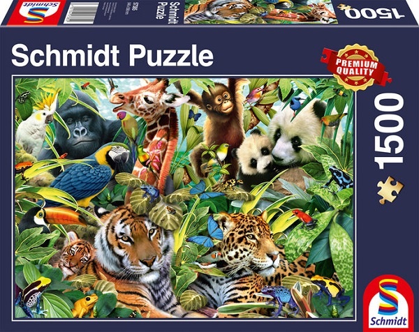 Schmidt Spiele  Puzzle Kunterbunte Tierwelt 1500 Teile