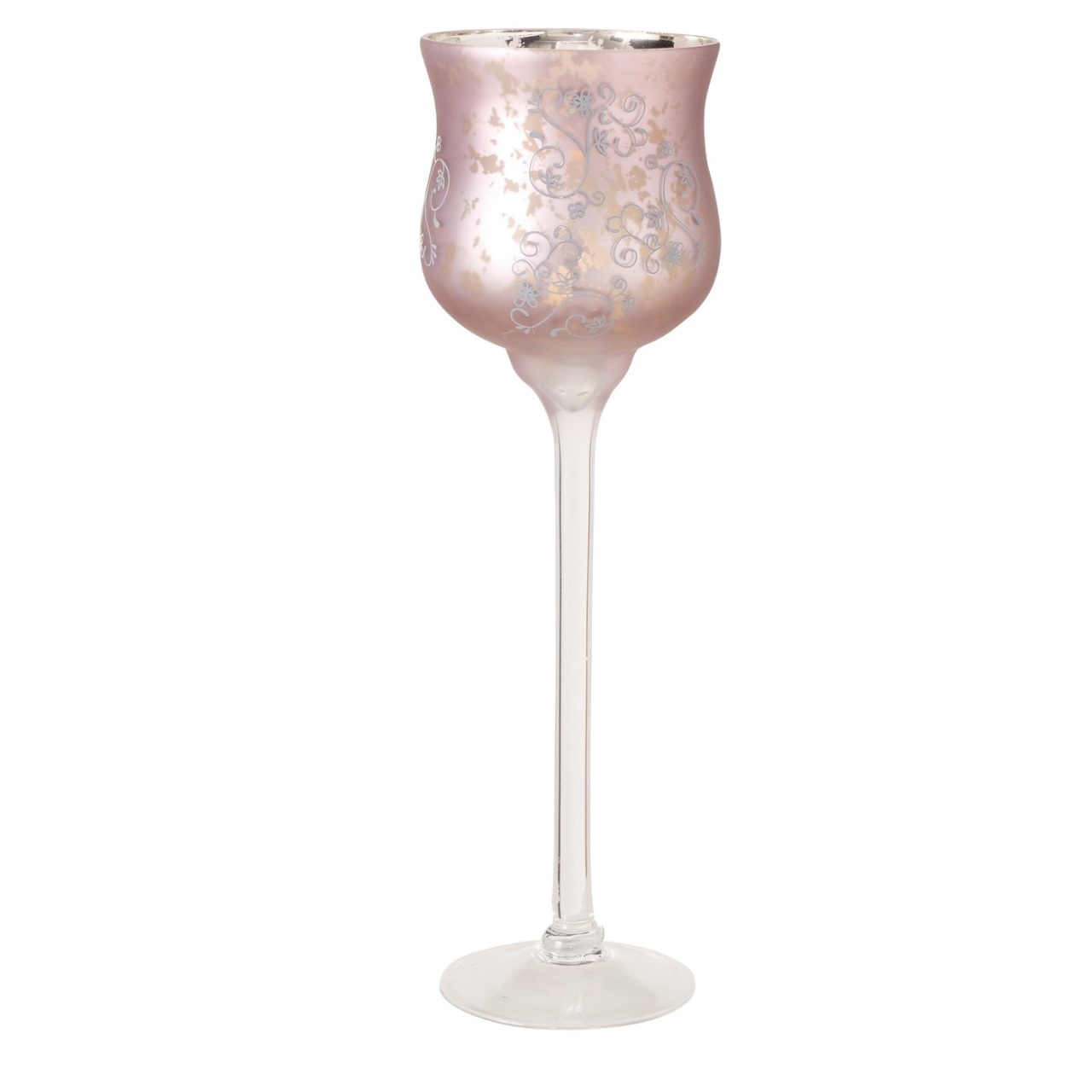 Windlicht Kelch  Manou, Glas, dunkelrosa, H 40 cm