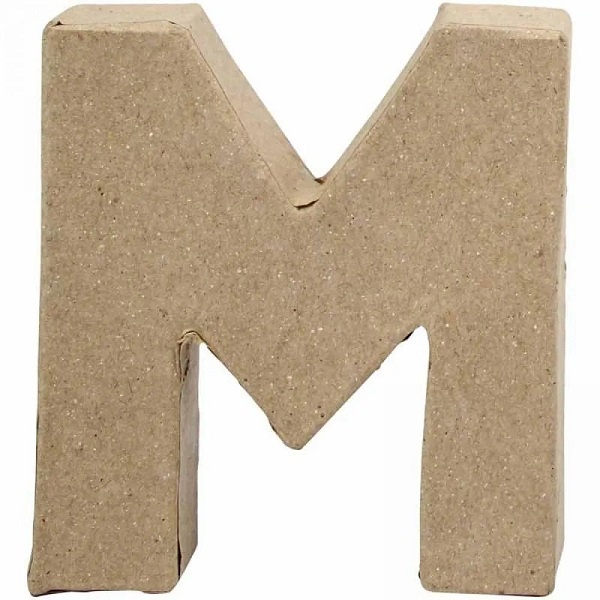Bastelmaterial Pappmache Buchstabe M  10 cm