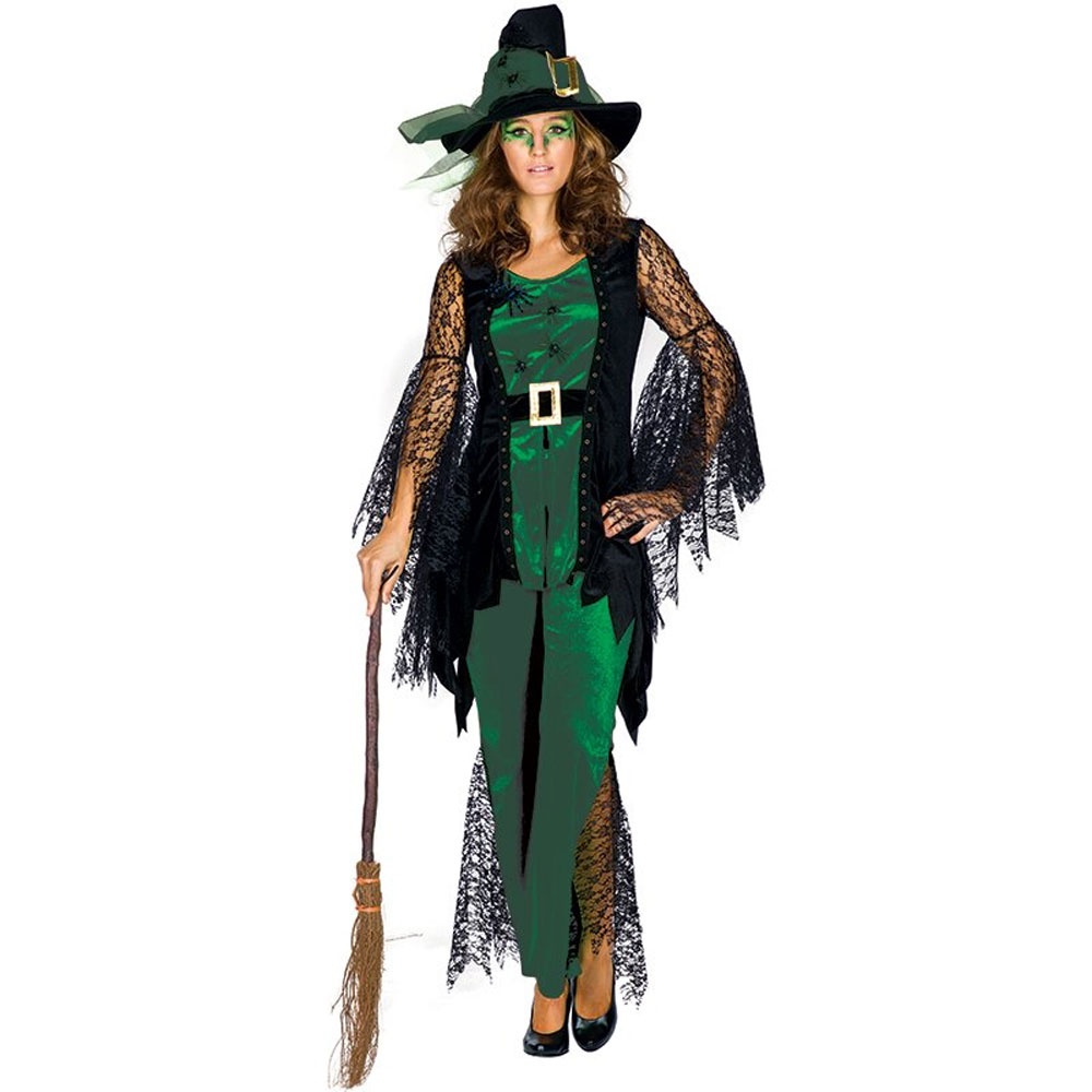Kostüm Damenkostüm Spider Witch green Hexe Gr. 36