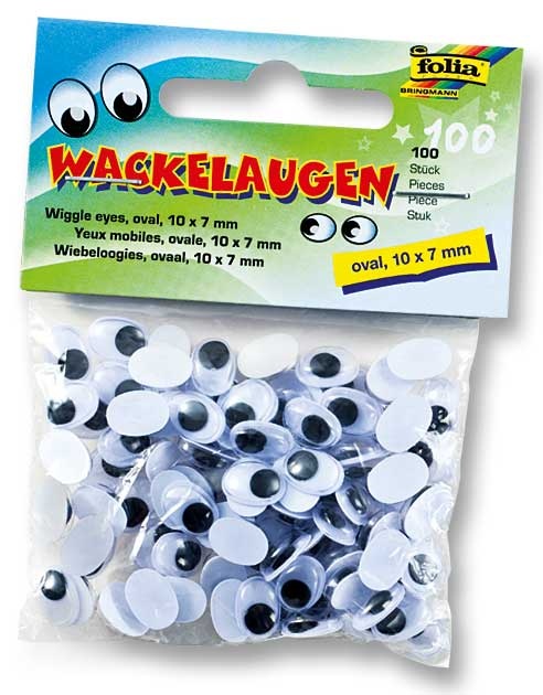 Folia Wackelaugen 10 x 7 mm 100 Stück