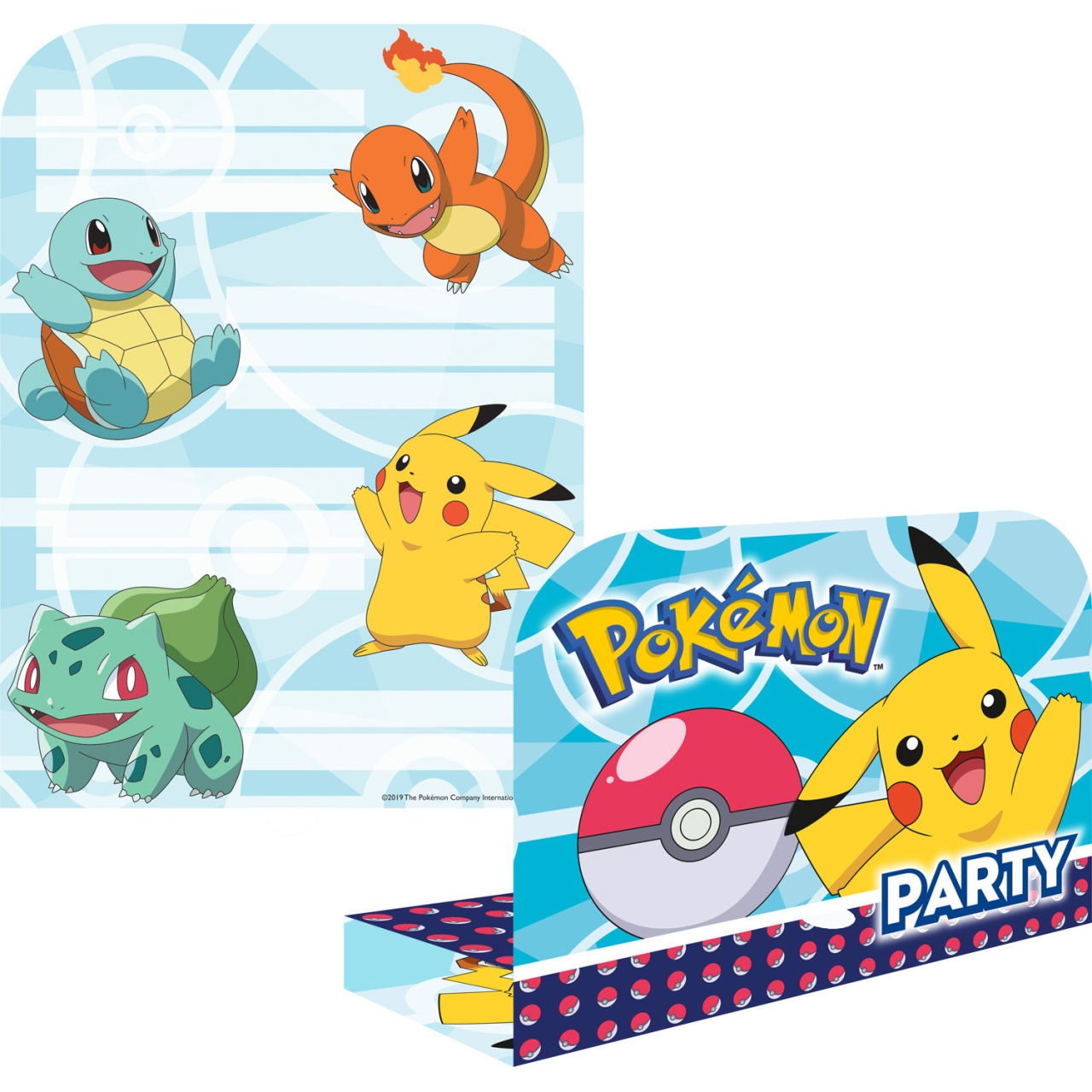 Party-Einladungskarten Pokemon 8 Stück mit Umschlag