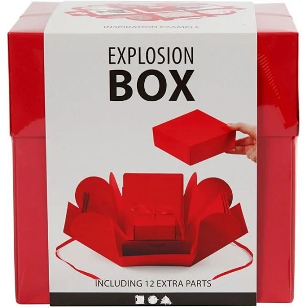 Geschenkbox Explosionsbox rot