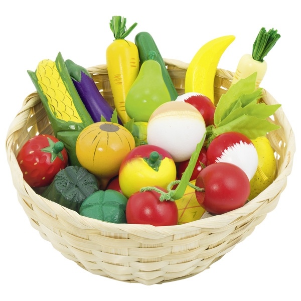 Goki Kaufladen Obst- und Gemüse im Korb