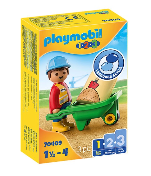 Playmobil 70409 1.2.3 Bauarbeiter mit Schubkarre