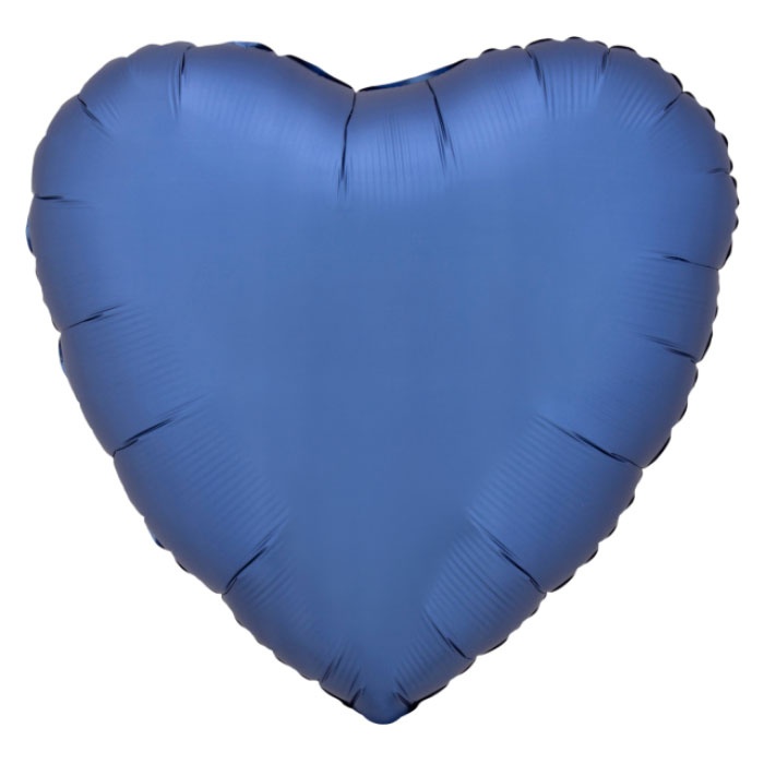 Amscan Folienballon Silk Lustre Herz Azurblau 43 cm