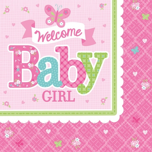 Servietten Welcome Baby Girl