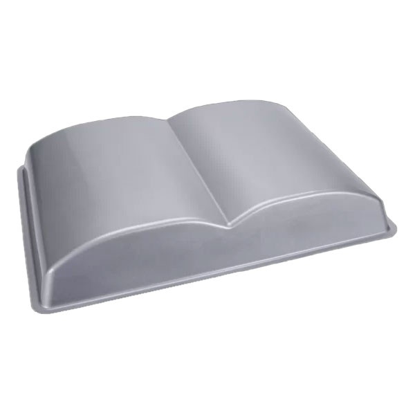 Backform Buch 35 x 24,5 cm / H 5,5 cm Silber