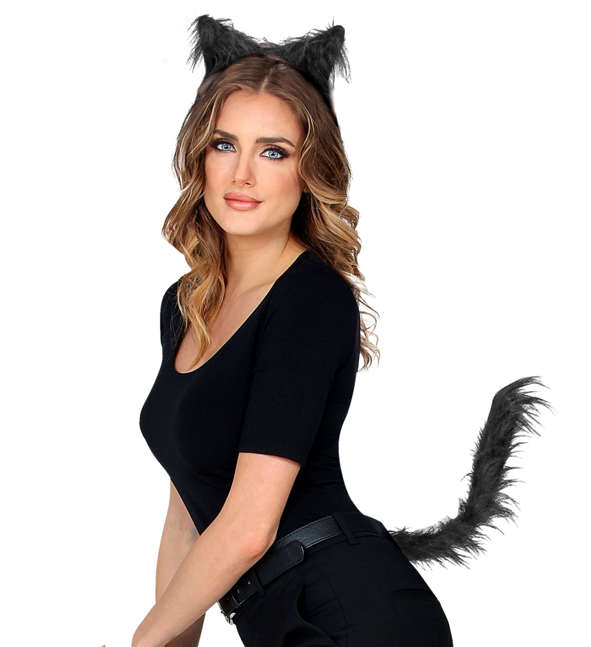 Kostüm Zubehör Katzen Set Ohren & Schwanz