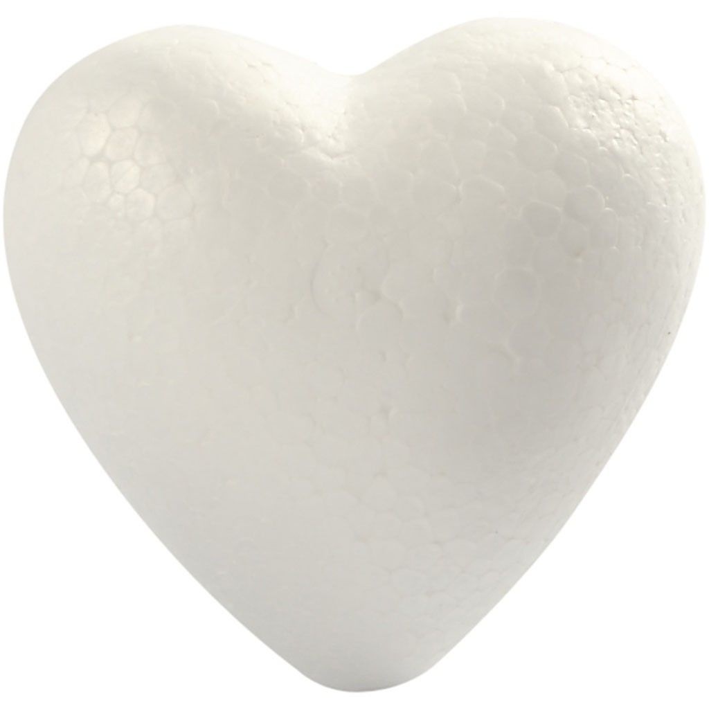 Styropor-Herzen  8 cm weiß 5 Stück