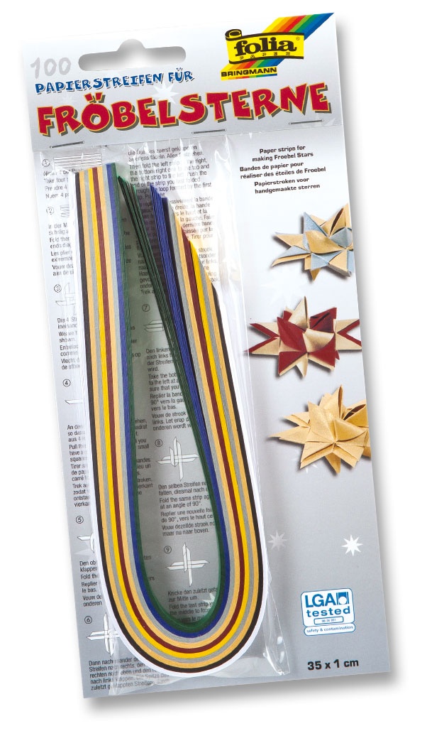 Folia Bastel-Papierstreifen für Fröbelsterne Weihnachtsfarbe
