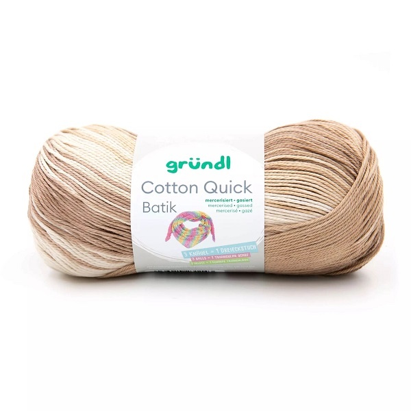 Gründl Wolle Cotton Quick Batik natur-braun-beige 100g