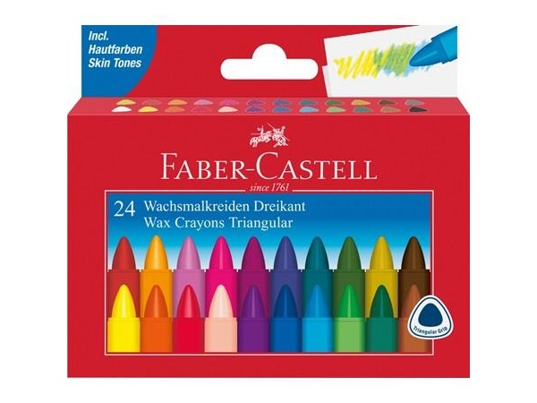 Faber-Castell Wachsmalstifte dreikant 24er Kartonetui
