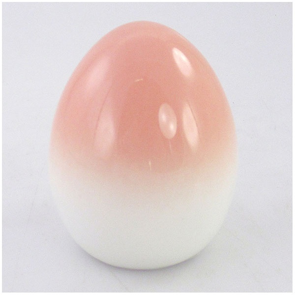 Deko Porzellan-Ei mit Farbverlauf apricot/weiß 10,3 cm