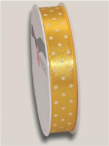 Präsent Geschenkband Mini Dots Satinband 3 m gelb