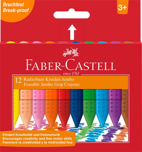Faber-Castell Radierbare Kreide Jumbo Grip 12er