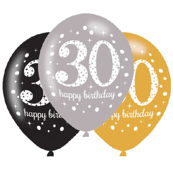 Latexballons 30 Jahre Sparkling Birthday